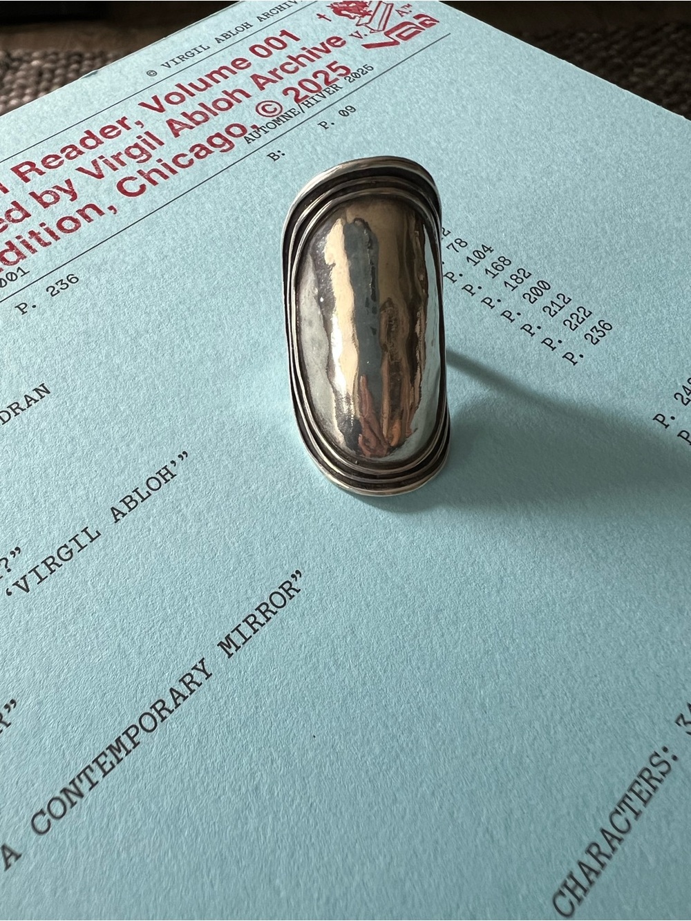 SHABLOOL • 925 Hammered Sterling Silver Shield Statement Ring